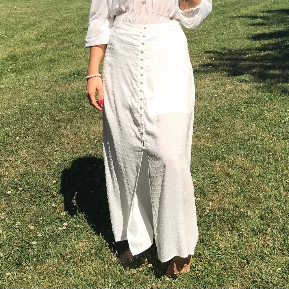 Sheer White Maxi Skirt